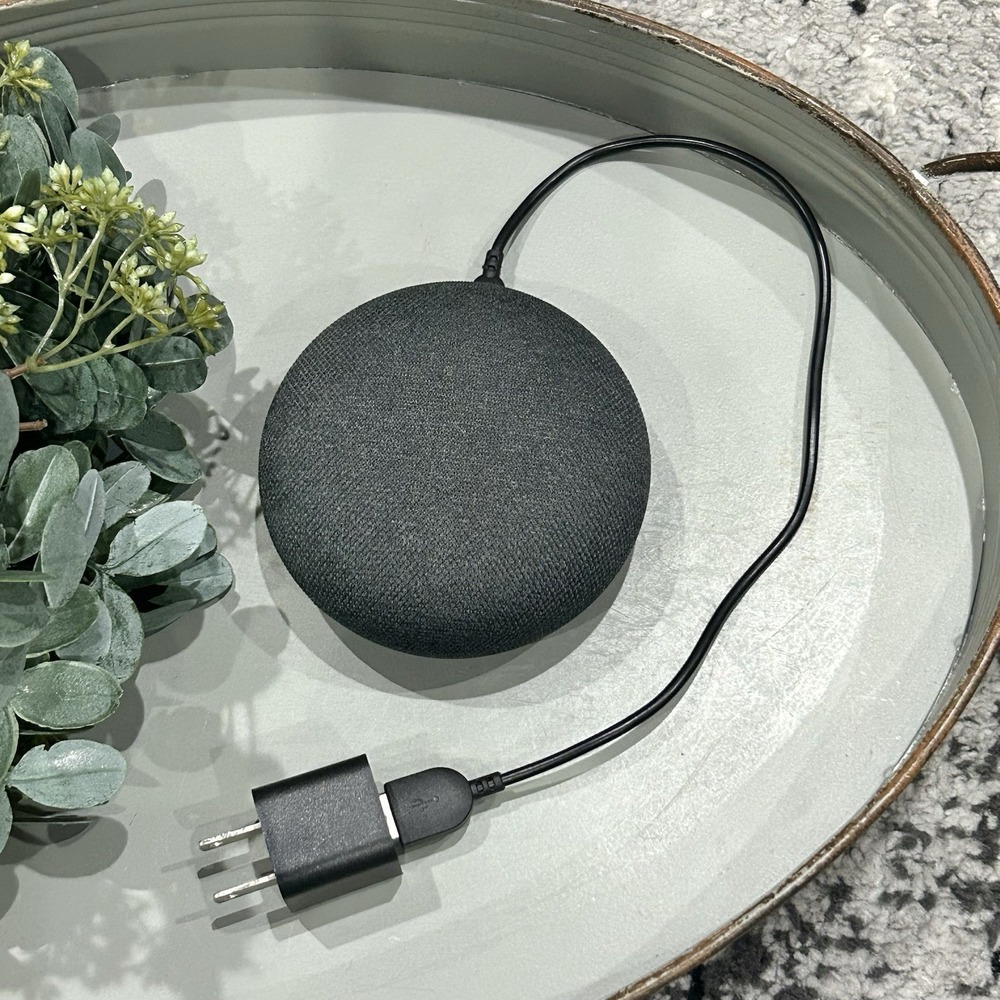 Google Home Mini Smart Speaker H0A Charcoal Gray with USB Power Cable